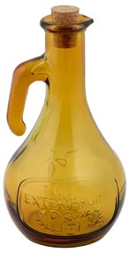 Žltá fľaša na olej z recyklovaného skla Ego Dekor Olive, 500 ml