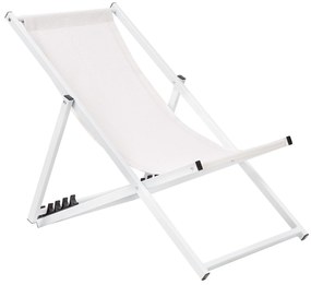 Skladacia plážová stolička biela LOCRI Beliani