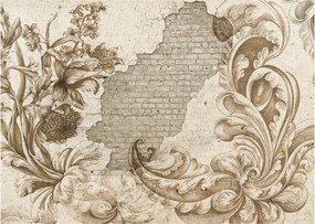 Obraz - Múr s kvetmi (70x50 cm)