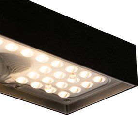 Vonkajšia nástenná lampa čierna so stmievacím svetlom a senzorom na solárny pohon - Kayo