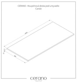 CERANO - Kúpeľňová doska pod umývadlo Carole - prírodná - 100 cm