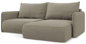 Béžová rozkladacia/s úložným priestorom rohová pohovka (pravý roh) Nanea – Makamii