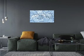 Obraz canvas plán mesta 120x60 cm