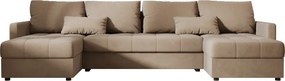 AKCIE Rozkladacia sedacia súprava do U VENORIA 285x146 cm, béžová + 2 vankúšiky ZDARMA II. akosť