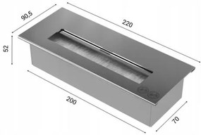 Kratki DELTA3/TUV - Vstavaný BIO krb DELTA3 40x120 cm 3x1,1kW čierna