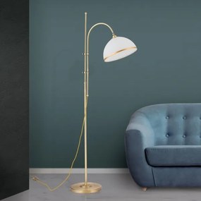Orion Stl 12-1188/1 - Stojacia lampa OLD LAMP 1xE27/40W/230V biela/mosadz