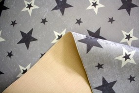 BE Koberec Porte 8461 GREY – sivý obdĺžnikový, hviezdičky Rozmer: 60x100 cm