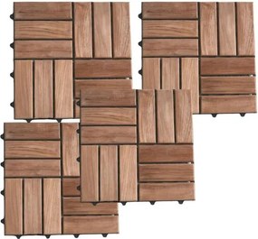11 ks podlahových panelov z teakového dreva 1m²