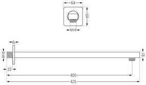 Mexen Cube, DR02 podomietkový sprchový set s dažďovou sprchou 30x30 cm (6v1), chrómová, 77502DR0230-00