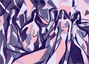 Sklenený obraz - Abstraktné ženy (70x50 cm)