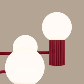 Luster Halo, 6x biele sklenené tienidlo, bo