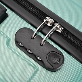 Kabínový kufor na 4 kolieskach 55x39x20cm púdrovo zelená farba