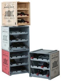 Butlers VINOTHEK Regál na víno - šedá