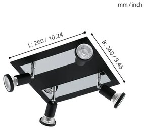 Eglo 94966 - LED Bodové svietidlo SARRIA 4xGU10-LED/5W/230V
