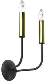 Nástenná lampa AKASYA 2xE14/15W/230V čierna/zlatá