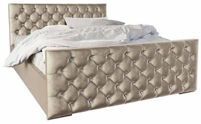Manželská posteľ 140 cm Quintin (béžová) (s roštom a úložným priestorom). Vlastná spoľahlivá doprava až k Vám domov. 1047133