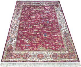 DY Exkluzívny Qum Silk 10 Červený koberec Rozmer: 160x230 cm