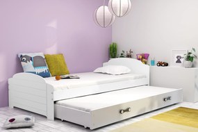 Interbeds Jednolôžková posteľ Lili3 Biela pre teenagerov 200x90 s matracom, rozkladacia - biela