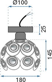 Toolight - Stropná lampa E27 60W APP205-1C, zlatá, OSW-00401