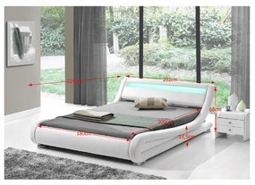 Manželská posteľ 180 cm Fanil (s roštom a LED). Vlastná spoľahlivá doprava až k Vám domov. 808751