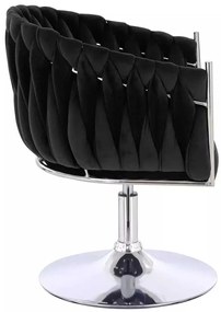 LuxuryForm DESIGN Stolička NORDEN VELUR na striebornom tanieri - čierna