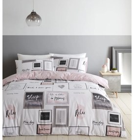Biele/ružové obliečky na dvojlôžko/predĺžené 230x220 cm Sleep Dreams – Catherine Lansfield