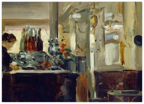 Sklenený obraz - Style of Edouard Manet, Bon Bock Cafe, reprodukcia (70x50 cm)