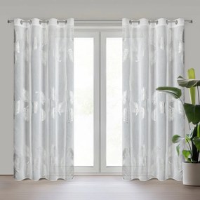 EUROFIRANY ZÁCLONA NA KRÚŽKOCH IDALIA 140X250 CM LISTY