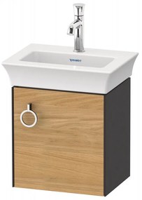 DURAVIT White Tulip závesná skrinka pod umývadielko, 1 dvierka, pánty vpravo, 384 x 298 x 410 mm, dub prírodný masív/grafit matný, WT4250RH558