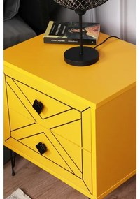 Nočný stolík LUNA 55x50 cm žltá
