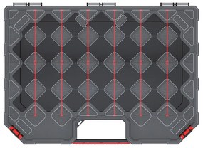 Kufríkový organizér 39 × 28,4 × 10,5 cm, prepážky, čierna