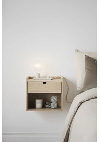 Závesný/s poličkami nočný stolík z dubového dreva v prírodnej farbe Hillmond – Rowico