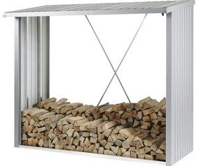 Prístrešok na drevo Biohort Woodstock 230 229x102x199 cm plechový strieborný metalický