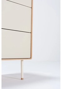Vysoká komoda z dubového dreva v bielo-prírodnej farbe 60x100 cm Fina – Gazzda