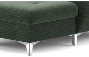 Rozkladacia rohová sedačka CATANIA do U, ľavá, zelená, s úložným priestorom