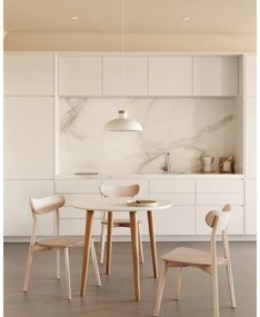 Biely okrúhly rozkladací jedálenský stôl s bielou doskou ø 90 cm Oqui – Kave Home