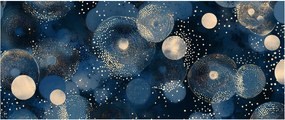 Obraz - Modro-zlaté krúžky (120x50 cm)
