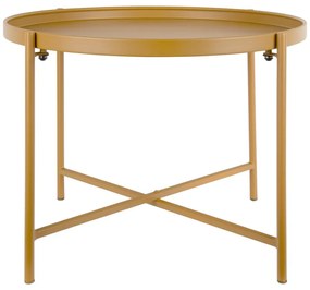 Okrovožltý kovový okrúhly konferenčný stolík ø 50 cm Meseta – Leitmotiv