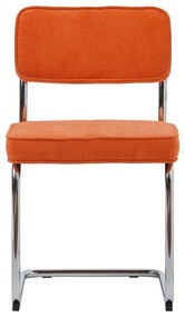 Oranžová menčestrová jedálenská stolička Rupert – Unique Furniture