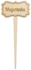 AMADEA Drevený zápich - ceduľka na bylinky Majorán, výška 20 cm, český výrobok