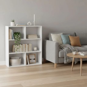 ModernHome Moderná stojaca knižnica do obývačky a spálne 3 úrovne biela ModernHome