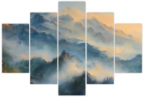Obraz - Maľovaná horská krajina (150x105 cm)