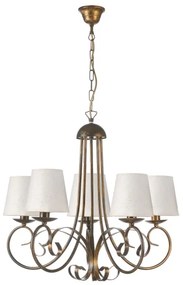 ONLI - Luster na reťazi POMPEI 5xE14/6W/230V bronzová