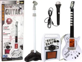 LEAN Toys Elektrická gitara na batérie so súpravou mikrofónov
