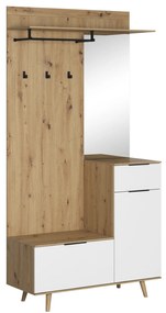 Předsíňová stěna Nordic A 100 cm dub Artisan/bílá