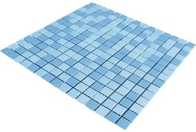 Sklenená mozaika mix svetlomodrá a modrá 30,5 x 32,5 cm