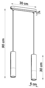 Závesné svietidlo Pablo, 2x drevené/čierne kovové tienidlo