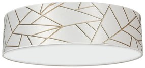 Stropné svietidlo Ziggy Round, 1x biele/zlaté textilné tienidlo, (biele plexisklo), (fi 50 cm)