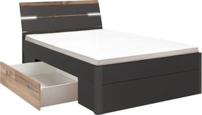 Posteľ Mars 140x200 cm, so zásuvkami a osvetlením