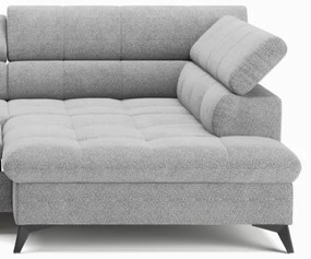 Rozkladacia rohová sedacia súprava do L MARANO pravá sivá